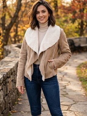 Jou Jou Faux Shearling Jacket Size medium
